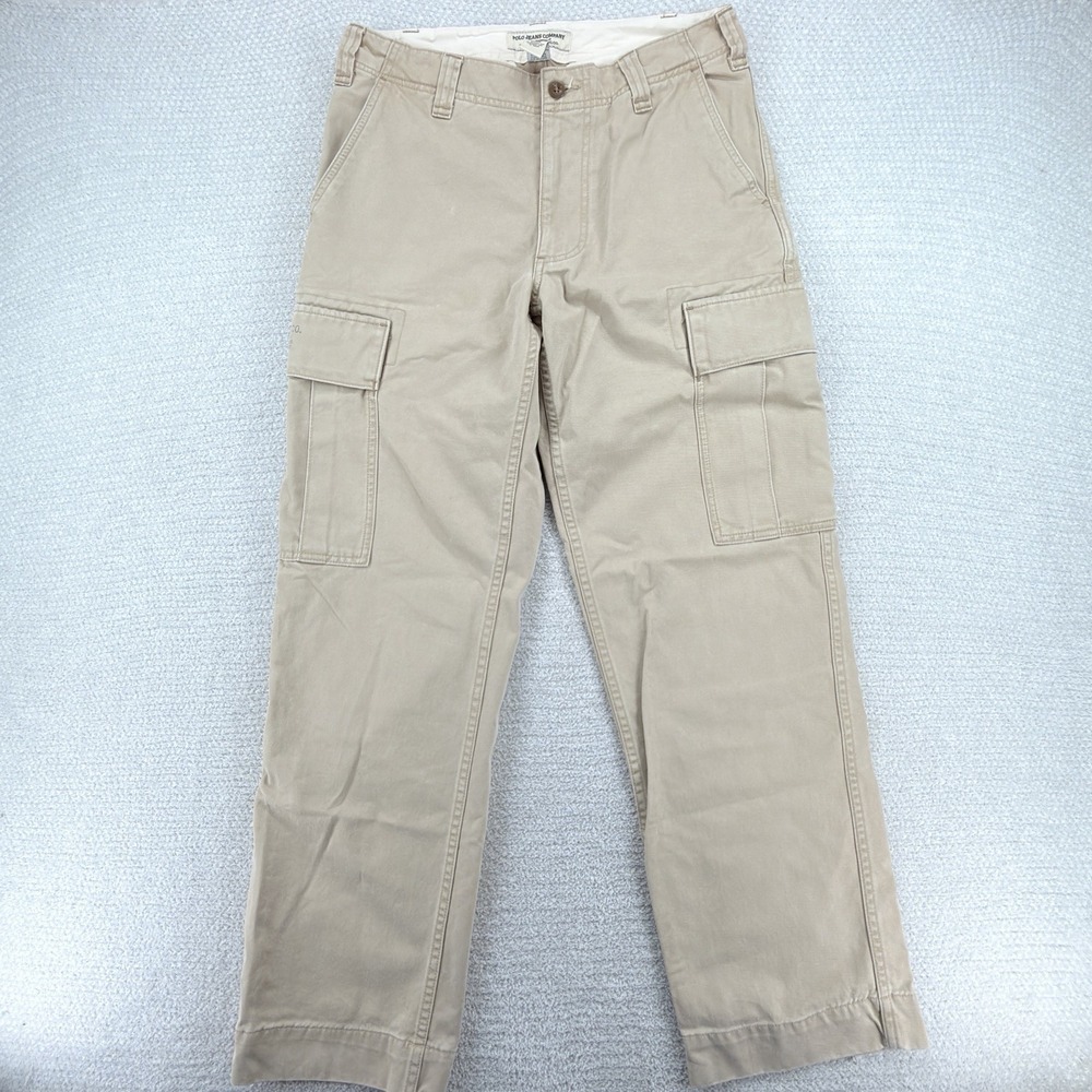 Vintage Polo Jeans Co Ralph Lauren Cargo Pants Mens 31x32 Khaki Tan Y2K Utility